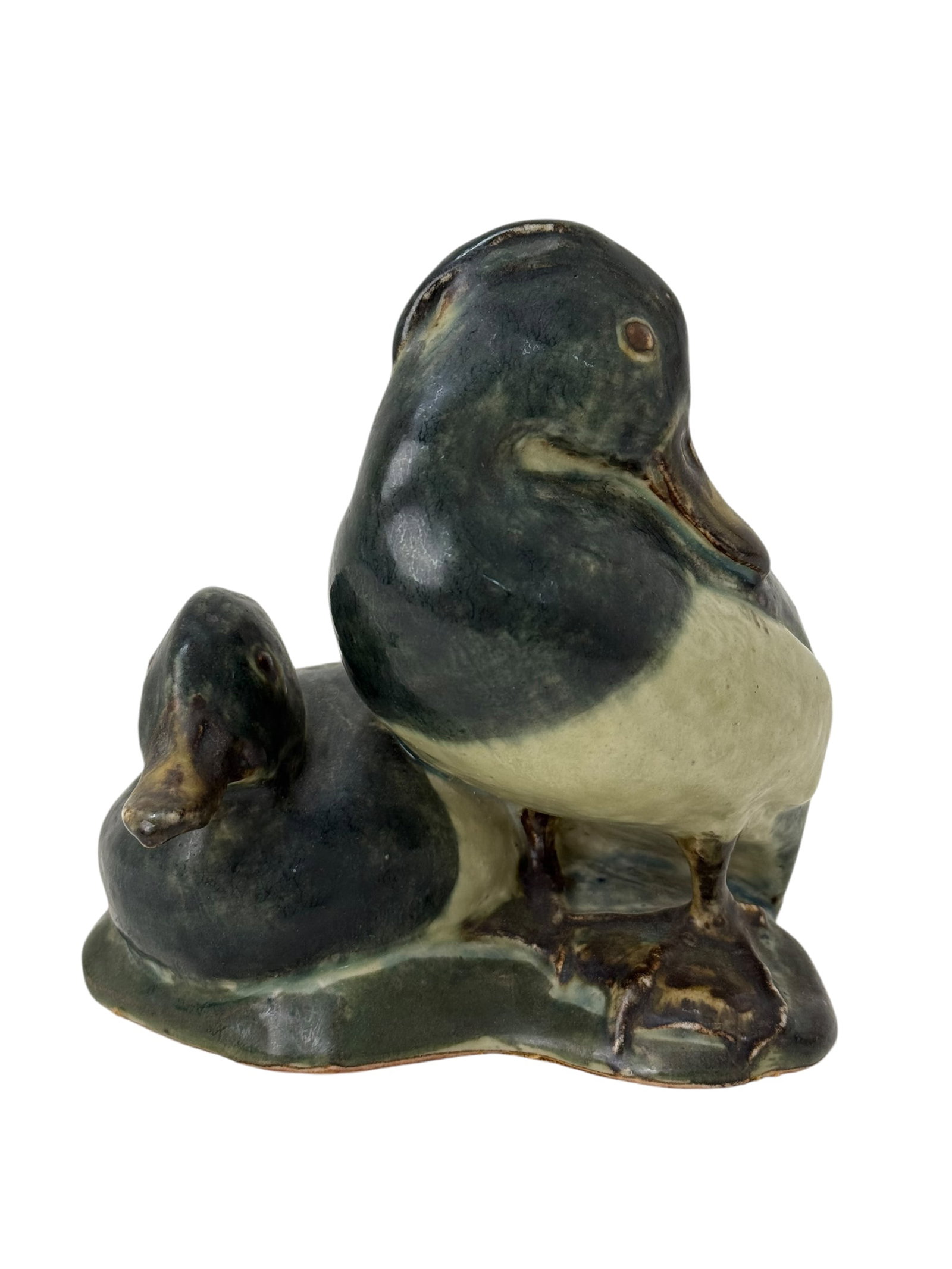 Royal Copenhagen Knud 2 Ducks Stoneware Figurine: Royal Copenhagen Knud 2 Ducks Stoneware Figurine. Royal Copenhagen Stamps on bottom and numbered 20004. Measures 6.75" Tall.