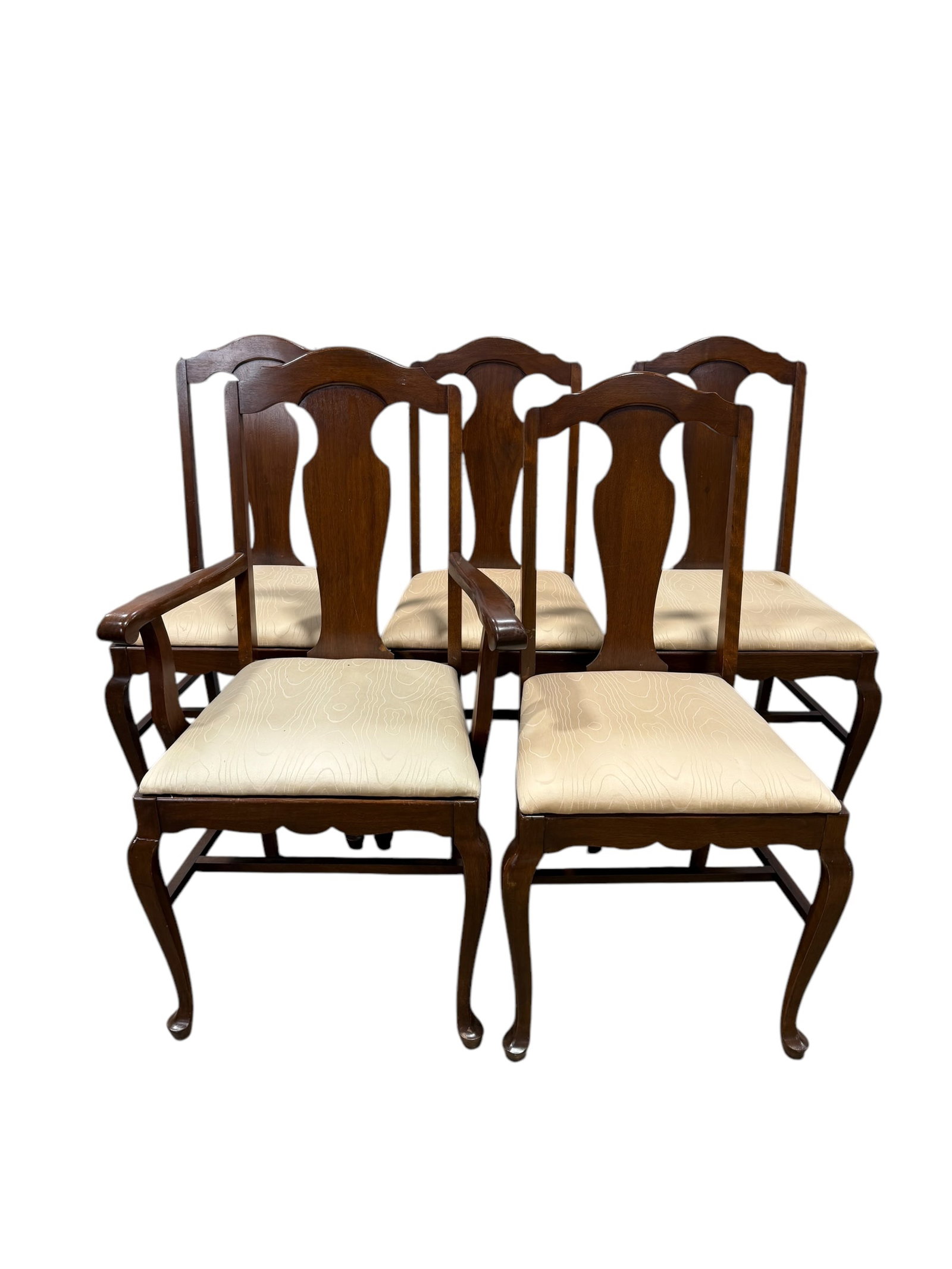 Set of 5 Mahogany Dining Chairs: Set of 5 Mahogany Dining Chairs. Measures 38" Tall and seat height measures 19.5" Tall.
