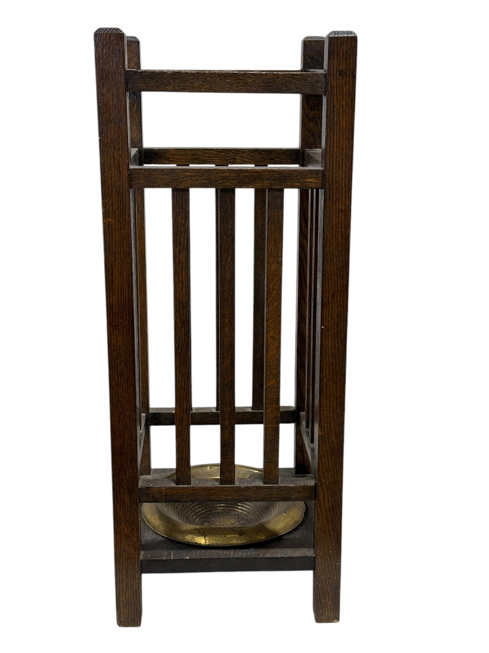Mission Oak Umbrella Stand: Mission Oak Umbrella Stand. Measures 28" H x 11" W x 11" D.