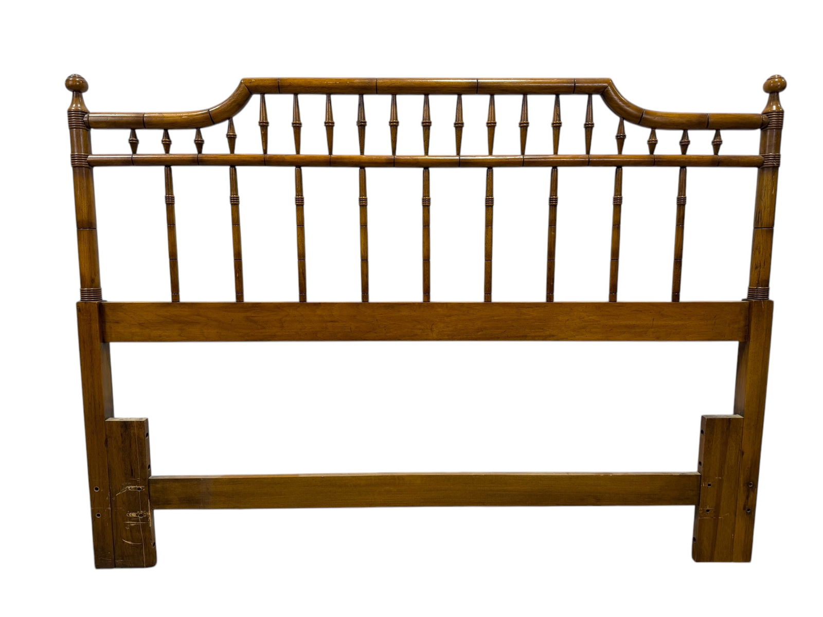 Thomasville Faux Bamboo Queen Headboard: Thomasville Faux Bamboo Queen Headboard. Measures 43.75" H x 60.5" W.