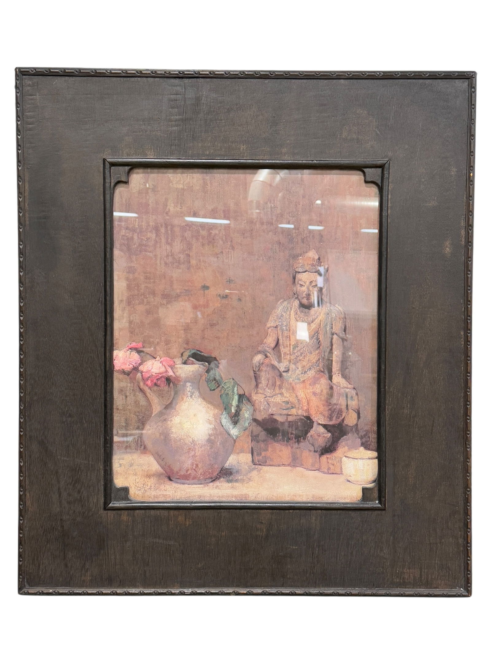 Framed Hovsep Pushman Meditation Print: Framed Hovsep Pushman Meditation Print. Print measures 19.25" x 15.25". Frame measures 30" x 26".