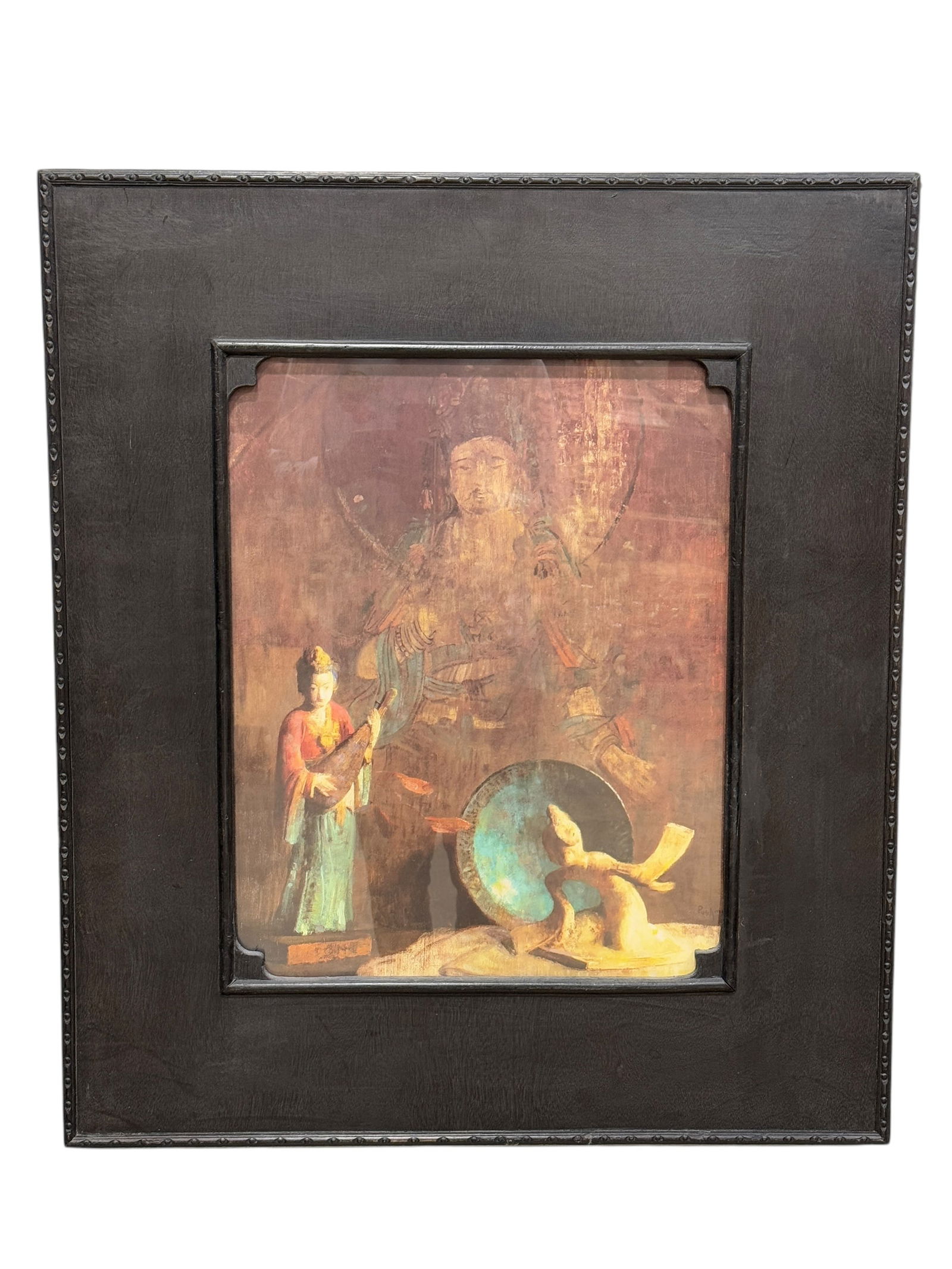 Framed Hovsep Pushman "Mirror of Grace" Print: Framed Hovsep Pushman "Mirror of Grace" Print. Measures 19.25" x 15.25". Frame measures 30" x 26".