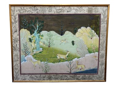 Framed Asian Painting on Silk