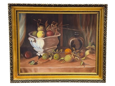 Signed Oil on Canvas Panel "Still Life" Painting