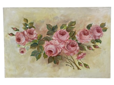 Signed Goth Oil on Canvas Floral Painting