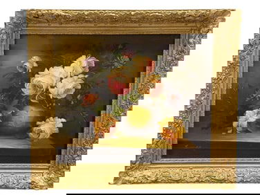 Signed E. Max Oil on Canvas Still Life Painting