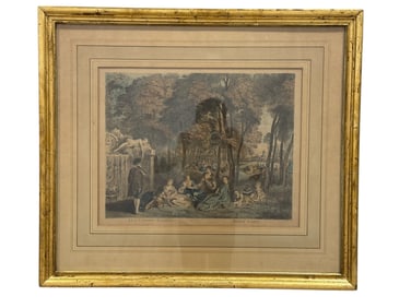 Framed Antoine Watteau "Les Champs Elyees" Print
