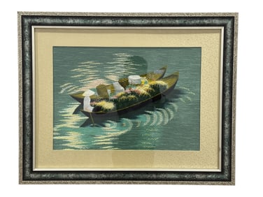 Framed Embroidered Vietnamese Thread Art