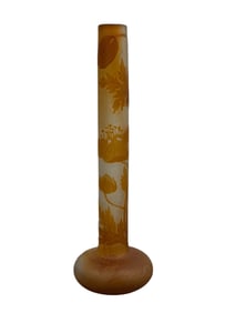 Signed Late 19th C. Emile Galle French Cameo Bud Vase