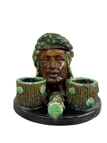 Majolica Humidor w/ Match Holders