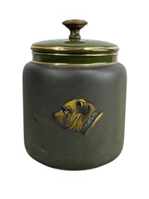 Vintage A.O.C Globe Porcelain Dog Humidor