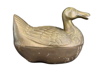 MCM Brass Duck Covered Box