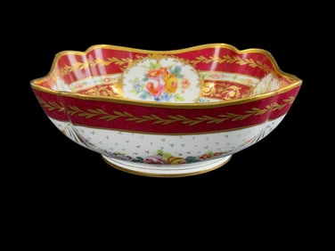 Floral Design French Sevres Porcelain Bowl