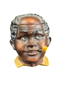 Antique Hand Painted Americana Tobacco Jar