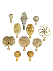 Group of Antique Ornate Brass Lamp Finials