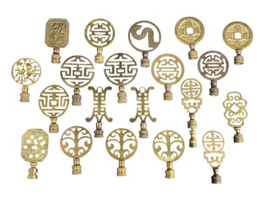 Group of Antique Brass Asian Lamp Finials