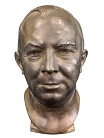 Large Signed Alice Seims Bronze Bust of Man