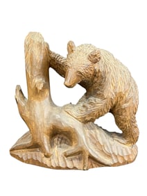 Wood Carved Black Forest Bear