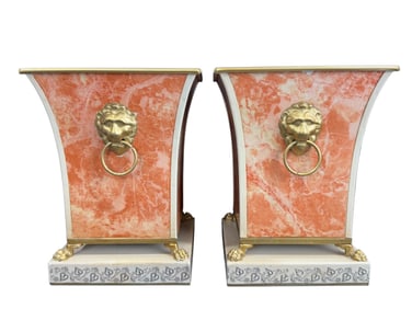 Pair of Neiman Marcus Italian Toleware Planters