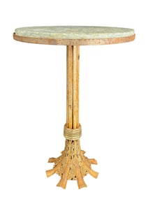 Late 19th C. French Cast Iron & Marble Garden Table