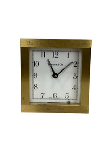 Tiffany & Co. Brass Swiss Made Desk Clock