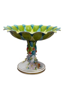 RARE Vintage Italian Majolica Mottahedeh Porcelain Compote