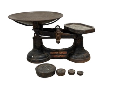 Antique J & J Siddons of West Bromwich English Kitchen Scale w/ weights