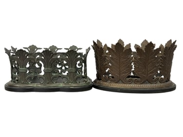 2 Metal Larry Flynt Jardinieres