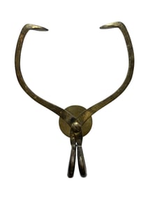 Vintage Brass Decorative Ice Tongs Coat Rack