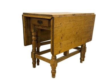 Antique Pine Drop Leaf Table w/ Drawer