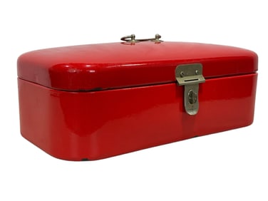 Vintage Red Enamelware Bread Box