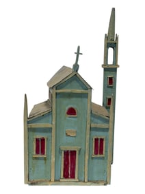 Antique Wooden Folk Art Church