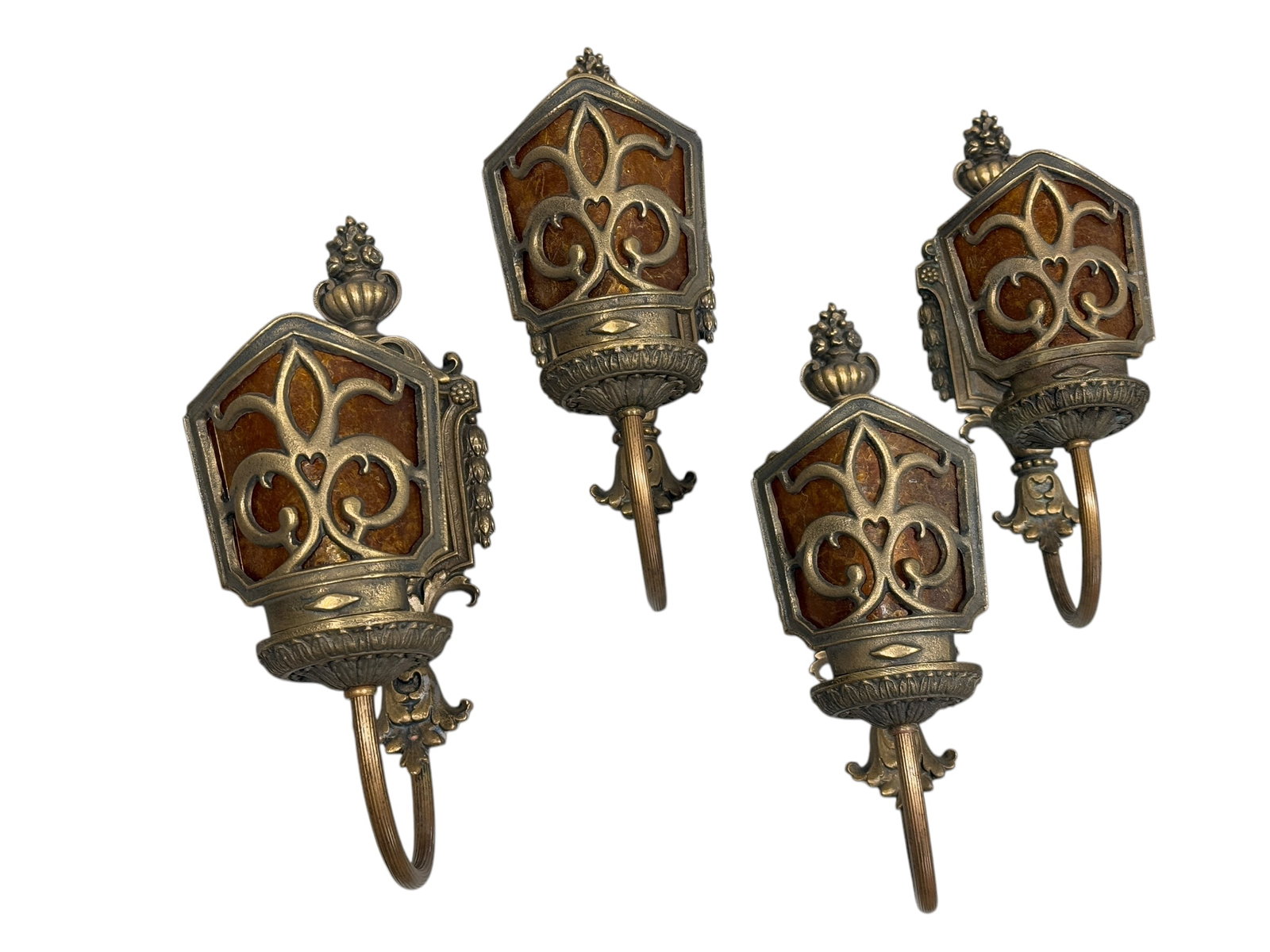 Set of 4 Wall Sconces: Set of 4 Wall Sconces. Measures 13" x 8" each.