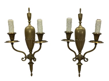 Pair of Brass Wall Sconces