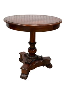 American Empire Style Round Top Side Table