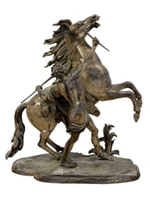 Metal "Horses of Marly Sculpture After Guillaume Coustou