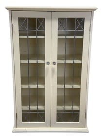 Double Door Leaded Glass Bookcase
