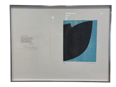 Signed Cardboard Print by Willem Snitker Ft. Poem by Bertus Aafjes