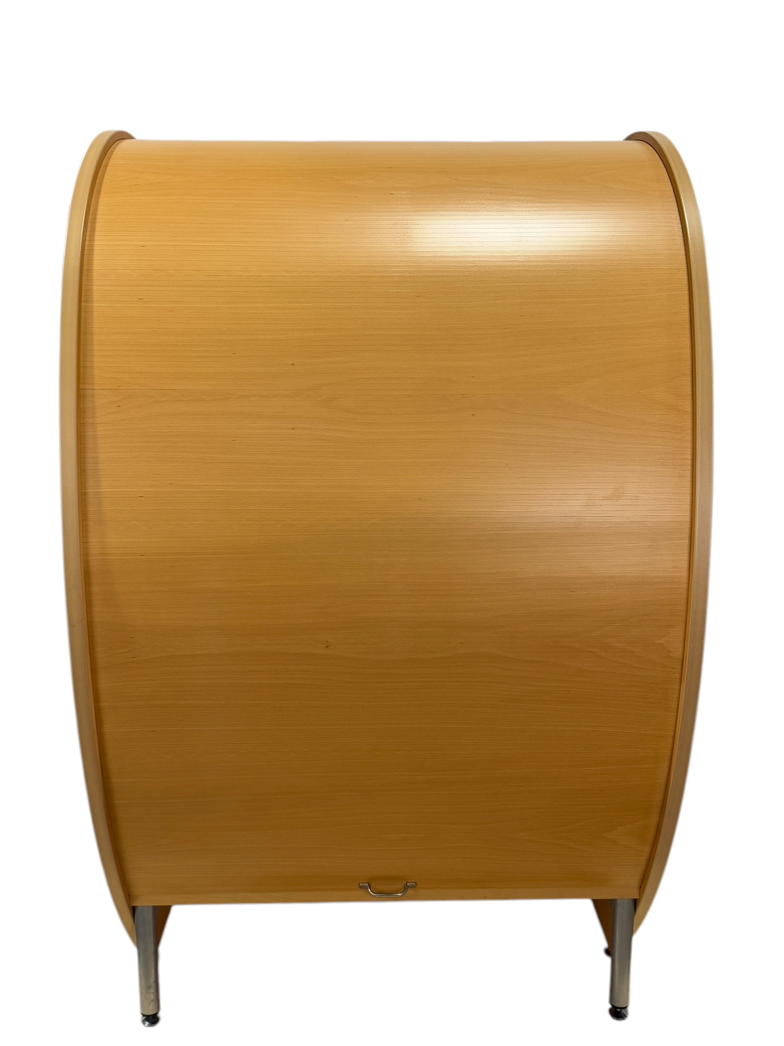 Modern Design Roll Front Cabinet: Modern Design Roll Front Cabinet. Measures 62.5" H x 37.5" W x 29" D.