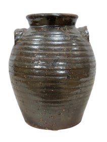 Early 20th C. 3 Gal Robert Broyles Pottery Jar