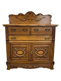 Antique Tiger Oak Server