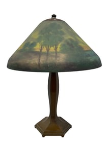 Signed Jefferson Co. Reverse Painted Lamp #1376