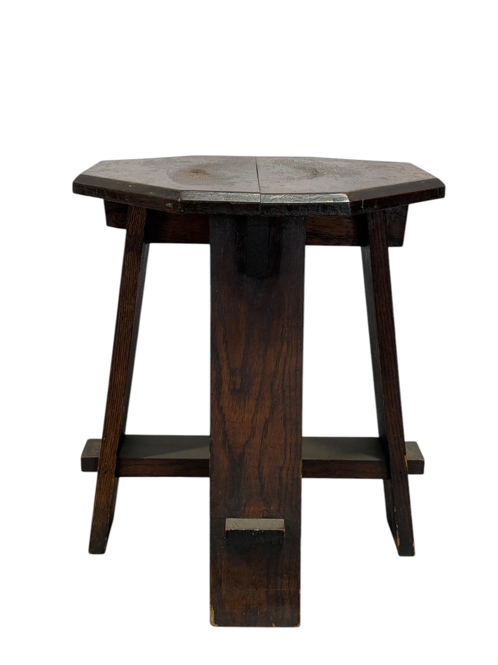 Antique Arts & Crafts Mission Oak Plant Stand: Antique Arts & Crafts Mission Oak Plant Stand. Measures 18.5" H x 16" W x 16" D.