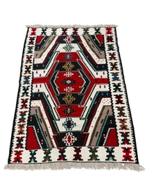 Vintage Hand Knotted Turkish Kilim Rug