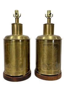 Pair of Fredrick Cooper Brass Lamps