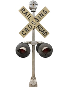 Antique Safetran System Corp. Railroad Crossing Signal Pole