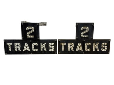 Pair of "2 Tracks" Railroad Signs