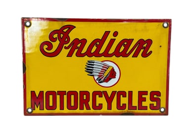 Porcelain Indian Motorcycles Sign