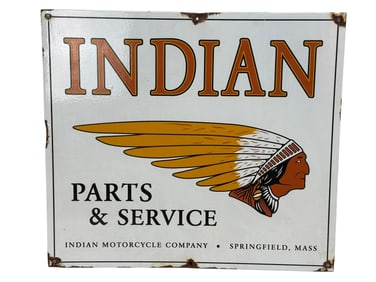 Porcelain Indian Motorcycle Co. Sign