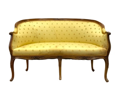 Mid 18th C. Walnut Louis XV Canape Settee